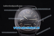 Panerai Radiomir Black Seal Pam 292 Asia 6497 Manual Winding Ceramic Case with Black Dial Stick/Arabic Number Markers and Black Leather Strap