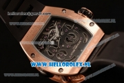 Richard Mille RM19-02 Tourbillon Fleur 9015 Auto Rose Gold Case with Black Dial and Black Rubber Strap