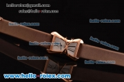Cartier Tank Enlacée Swiss Quarz Rose Gold Case with Silver Dial and Grey Leather Strap