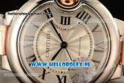 1:1 Cartier Ballon Bleu De 2671 Auto Steel/Rose Gold Case with White Dial and Two Tone Bracelet