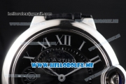 Cartier Ballon Bleu De Large Asia 2813 Automatic Steel Case with Black Dial and Black Leather Strap Roman Numeral Markers