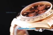 Rolex Daytona Oyster Perpetual Swiss Valjoux 7750 Chronograph Movement Full Rose Gold with Black Dial and Stick Markers