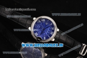 Cartier Ballon Bleu De Large Chrono Miyota OS20 Quartz Steel Case with Diamonds Bezel and Blue Dial