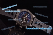 Breitling Super Avenger Chrono Swiss Valjoux 7750 Automatic PVD Case with Black Dial and Black Rubber Strap - 1:1 Original