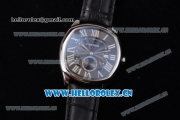 Cartier Drive de Cartier Asia ST16 Automatic Steel Case with Black Dial Roman Numeral Markers and Black Leather Strap