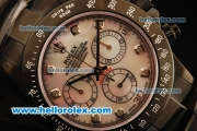 Rolex Daytona Chronograph Swiss Valjoux 7750 Automatic Movement Full PVD with Pink MOP Dial and Diamond Markers
