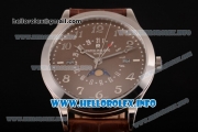 Patek Philippe Grand Complications Perpetual Calendar Miyota Quartz Steel Case with Brown Dial and Silver Arabic Numeral Markers