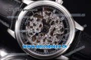 Glashutte Senator Skeletonized Edition Asia 7100 Automatic Steel Case with Skeleton Dial and Black Leather Strap (EF)