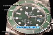Rolex Submariner Clone Rolex 3135 Automatic Steel Case/Bracelet with Green Dial and White Dot Markers - 1:1 Original(NOOB)