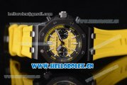 Audemars Piguet Royal Oak Offshore Diver Chronograph Clone AP Calibre 3126 Automatic PVD Case Yellow Dial Yellow Rubber Strap and Stick Markers (EF)