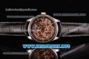 Patek Philippe Complicated Skeleton Asia Automatic Steel Case with Skeleton Dial and Black Leather Strap (GF)