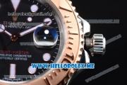 Rolex Yacht-Master 40 Clone Rolex 3135 Automatic Two Tone Case/Bracelet with Black Dial and Rose Gold Bezel (BP)