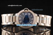 Cartier Ballon Bleu De Cartier Swiss ETA Quartz Full Steel with Diamond Bezel and Blue Dial