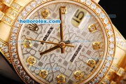 Rolex Datejust Automatic Movement Gold Case and Bracelet with Diamond Bezel