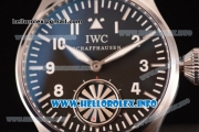 IWC Big Pilot "Markus Buhler" Asia 6497 Manual Winding Steel Case with Black Dial Arabic Number Markers and Black Leather Strap - 1:1 Original (KW)