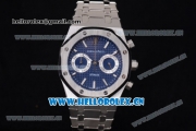 Audemars Piguet Royal Oak 41MM Seiko VK64 Quartz Stainless Steel Case/Bracelet with Blue Dial and Stick Markers