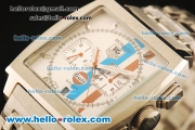 Tag Heuer Monaco Gulf Automatic Movement Steel Case with White Dial and Silver Markers