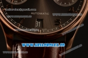 IWC Portuguese Automatic Clone IWC 52010 Automatic Rose Gold Case with Gray Dial and Brown Leather Strap - (AAAF)