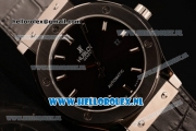 Hublot Classic Fusion 9015 Auto Steel Case with Black Dial and Black Leather Strap