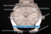 Rolex Datejust II Swiss ETA 2836 Automatic Full Steel with White Dial and Luminous Stick Markers (BP)