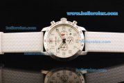 Chopard Mille Miglia Jacky Ickx Edition Chronograph Miyota Quartz Movement Steel Case with White Dial and White Rubber Strap