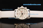 Chopard Mille Miglia Jacky Ickx Edition Chronograph Miyota Quartz Movement Steel Case with White Dial and White Rubber Strap