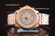 Breitling Bentley Motors T Automatic Rose Gold Case with White Dial and Rose Gold Strap