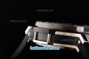 Hublot Big Bang King Swiss Valjoux 7750 Automatic Movement Steel Case with Black Bezel and Black Rubber Strap