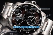 Cartier Calibre de Cartier Diver Swiss ETA 2824 Automatic Stainless Steel Case/Bracelet with Black Dial and Roman Numeral Markers (ZF)