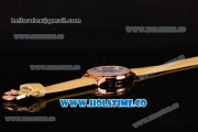 Blancpain Women Ultraplate Miyota 9015 Automatic Rose Gold Case with Diamonds Bezel MOP Dial and Yellow Leather Strap (G5)