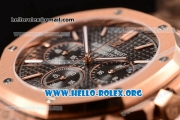 Audemars Piguet Royal Oak Chronograph Miyota OS20 Quartz Rose Gold Case with Black Dial and Rose Gold Bracelet