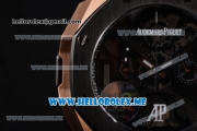 Audemars Piguet Concept Miyota Quartz Rose Gold Case with Skeleton Dial and Grey Rubber Strap Stick/Arabic Numeral Markers (EF)