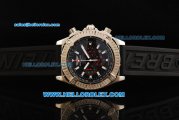 Breitling Avenger Chronograph Miyota Quartz Movement Steel Case with Black Dial and Black Rubber Strap