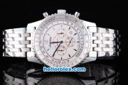 Breitling Montbrillant Working Chronograph Quartz Movement with White Dial and SS Strap Breitling Montbrillant Working Chronograph Quartz Movement with White Dial and SS Strap