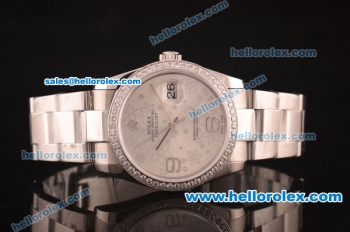 Rolex Datejust Swiss ETA 2836 Automatic Full Steel with Diamond Bezel and Illustrated Dial