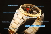 Rolex Datejust II Swiss ETA 2836 Automatic Full Steel with Yellow Gold Bezel and Black Dial