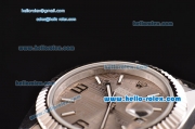 Rolex Datejust Swiss ETA 2836 Automatic Steel Case with Stick Markers Gray Dial and Stainless Steel Strap