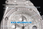 Audemars Piguet Royal Oak Offshore Seiko VK67 Quartz Steel/Diamonds Case with Silver Dial