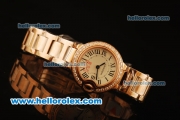 Cartier Ballon Bleu De Swiss ETA Quartz Full Rose Gold with Diamond Bezel and White Dial- 1:1 Original