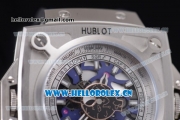 Hublot Masterpiece MP 08 Antikythera Sunmoon Asia 2813 Automatic Steel Case Skeleton Dial Blue Leather Strap and Stick Markers