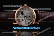 Breguet Classique Power Reserve Sea-Gull ST2153 Automatic Rose Gold Case with Silver Dial and Brown Leather Strap Roman Numeral Markers