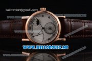 Breguet Classique Power Reserve Sea-Gull ST2153 Automatic Rose Gold Case with Silver Dial and Brown Leather Strap Roman Numeral Markers
