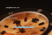 Hublot Big Bang Chronograph Miyota Quartz Rose Gold Case with Rose Gold Dial and Black Rubber Strap-7750 Coating