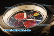 Ferrari Rattrapante Chronograph Quartz PVD Case with Black Dial and Black Rubber Strap