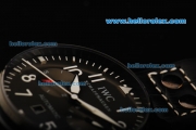 IWC Big Pilot Automatic Movement PVD Case with Chocolate Dial and Black Leather Strap