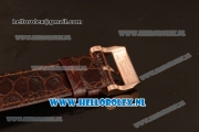 Chopard L.U.C 9015 Auto Rose Gold Case with White Dial and Brown Leather Strap - 1:1 Original (JF)