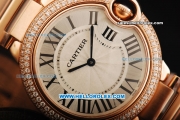 Cartier Ballon Bleu de Cartier Swiss Quartz Movement Full Rose Gold with Diamond Bezel-Medium Size