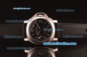 Panerai Luminor Marina PAM172 Swiss ETA 6497 Manual Winding Steel Case with Black Dial and Black Leather Strap