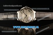 Cartier Ballon Bleu De 9015 Auto Steel Case with White Dial and Black Leather Strap