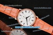 Patek Philippe Calatrava Miyota Quartz Rose Gold Case with Roman Numeral Markers and White Dial